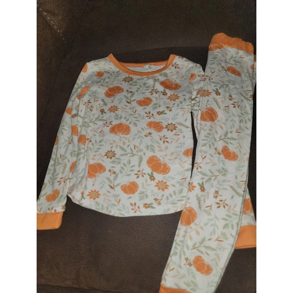 Jessica Simpson fall autumn Halloween pumpkin pajamas sleep wear size 4t‎